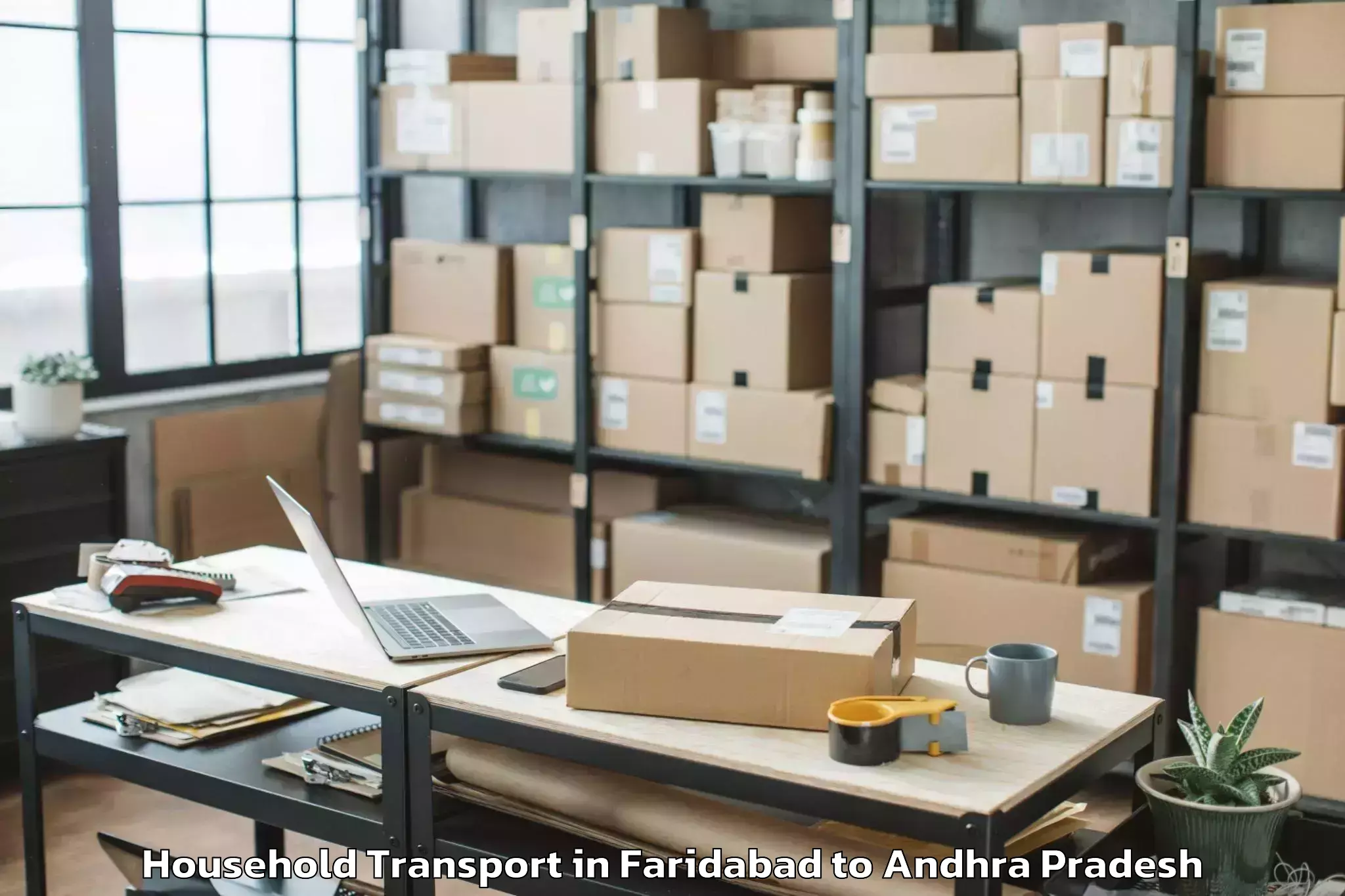 Book Faridabad to Ongole Household Transport Online